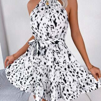Summer Sleeveless Leopard Pattern Womens Dress