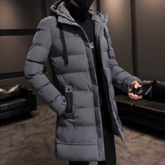 Winter Hooded Padded Thick Long Mens Jacket Coat